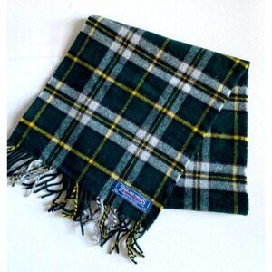 NEW HIghland Tweed Green Plaid UK  Made Lambswool Scarf
